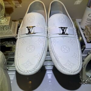 Louis Vuitton Hockenheim White Leather Loafers